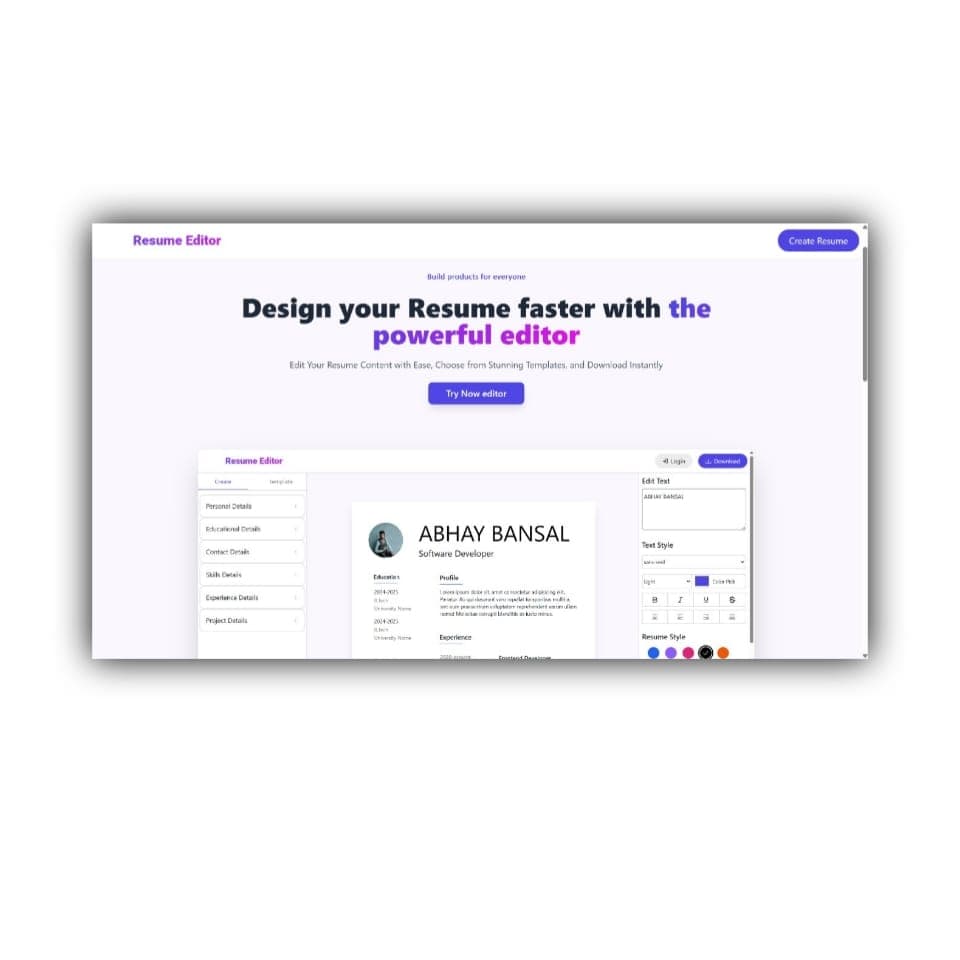 Resume Editor